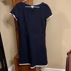 JCrew Navy blue dress with white accents